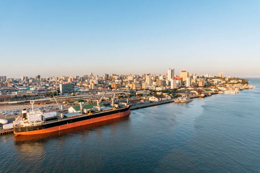 View of port of Maputo in Mozambique.